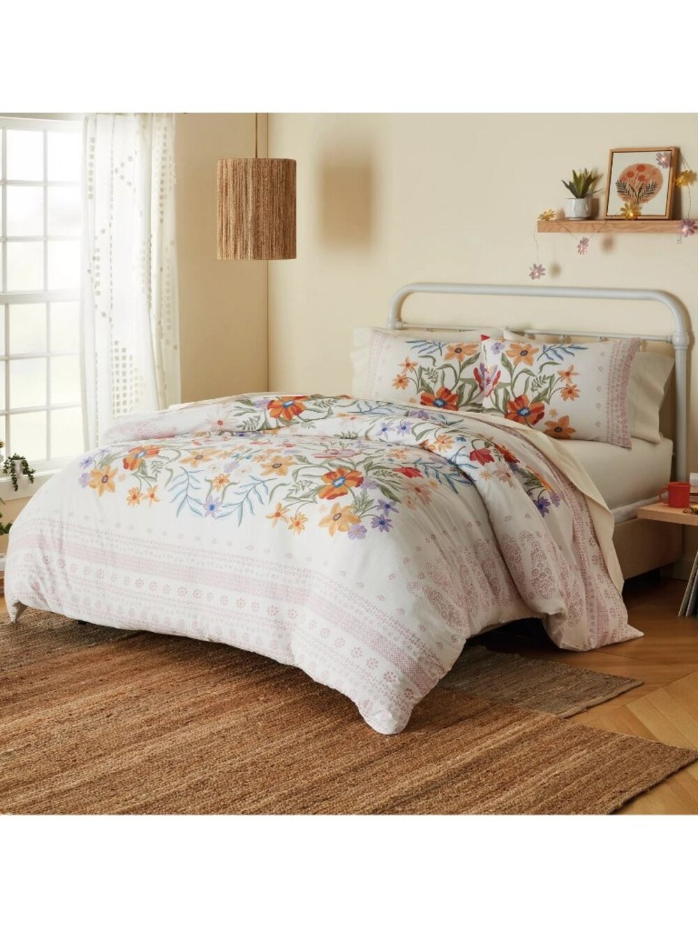 new 2-pc IVORY Wild Sage Julianna Floral Reversible Twin /Twin XL Comforter Set